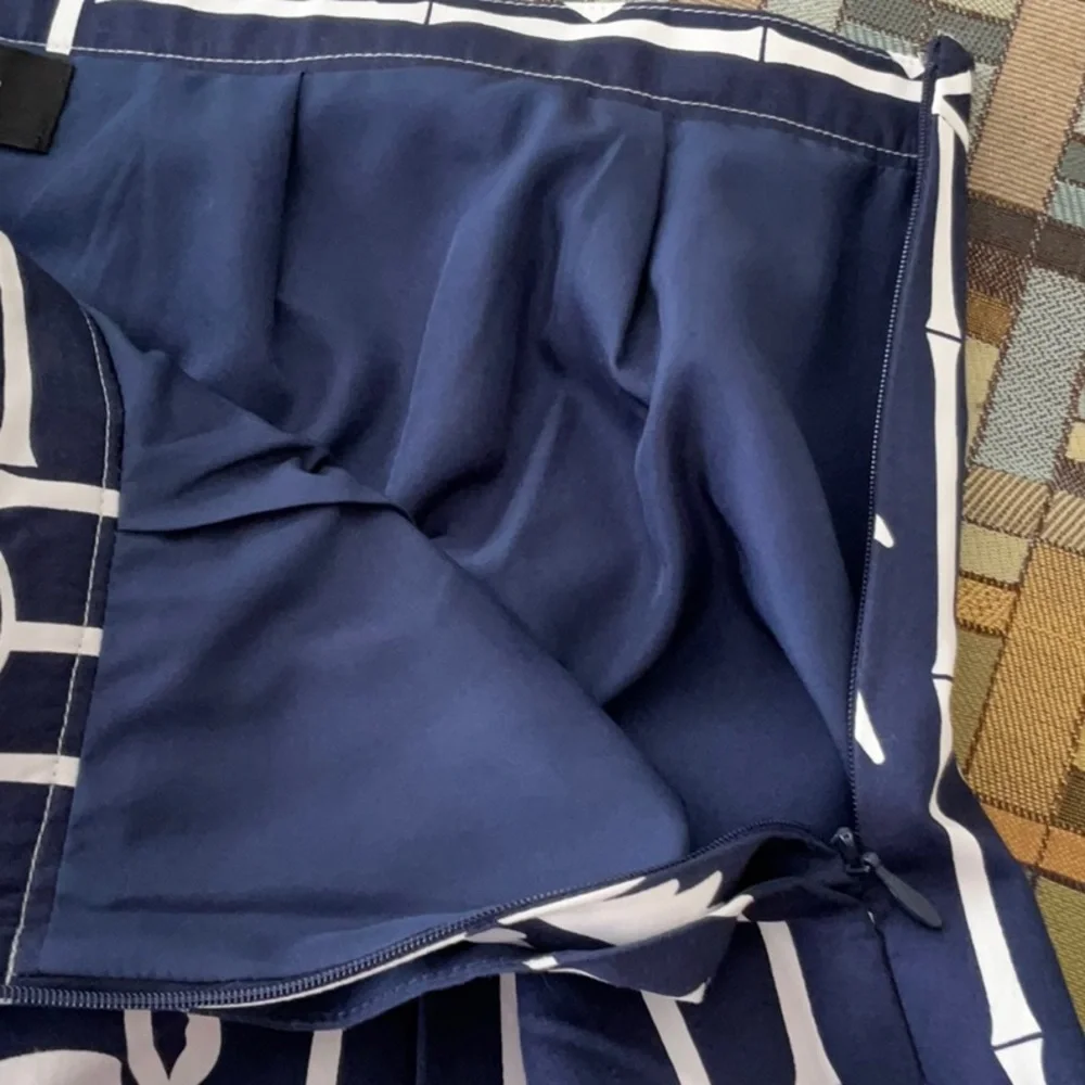 NWT Talbots Blue and White South Beach Pleated Skirt Size 14 - Picture 7 of 9